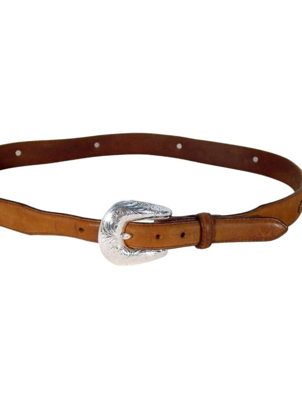 TONY LAMA Silver Hearts Concho Western Belt 7599L Size 36 - Picture 3 of 6